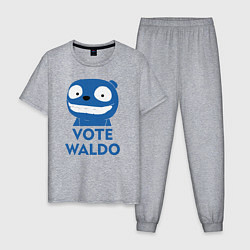 Пижама хлопковая мужская Vote Waldo, цвет: меланж