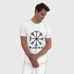 Пижама хлопковая мужская Bjork Rune, цвет: белый — фото 2
