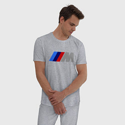 Пижама хлопковая мужская BMW M, цвет: меланж — фото 2