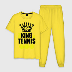 Пижама хлопковая мужская King of tennis цвета желтый — фото 1