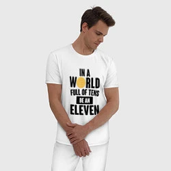Пижама хлопковая мужская Be A Eleven, цвет: белый — фото 2
