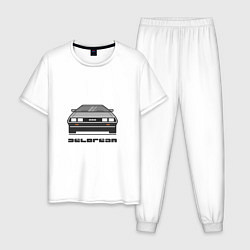 Пижама хлопковая мужская DeLorean, цвет: белый