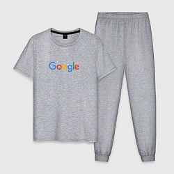 Пижама хлопковая мужская Google, цвет: меланж