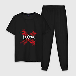 Пижама хлопковая мужская Louna: Время Х цвета черный — фото 1