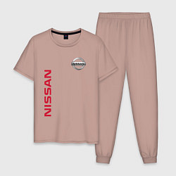 Пижама хлопковая мужская Nissan Style, цвет: пыльно-розовый