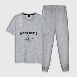 Пижама хлопковая мужская Megadeth Compass, цвет: меланж