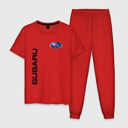 Пижама хлопковая мужская Subaru Style, цвет: красный