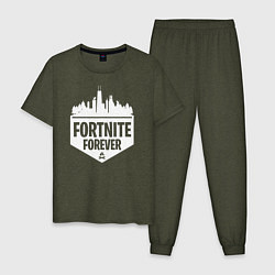 Пижама хлопковая мужская Fortnite Forever, цвет: меланж-хаки