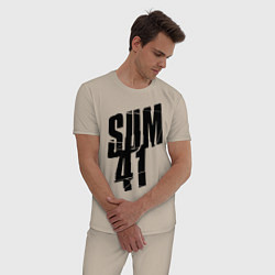 Пижама хлопковая мужская Sum Forty One, цвет: миндальный — фото 2