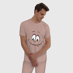 Пижама хлопковая мужская Позитив со всех сторон, цвет: пыльно-розовый — фото 2