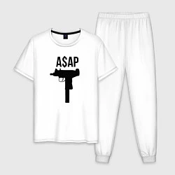 Пижама хлопковая мужская ASAP Gangster, цвет: белый