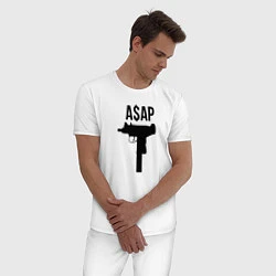 Пижама хлопковая мужская ASAP Gangster, цвет: белый — фото 2