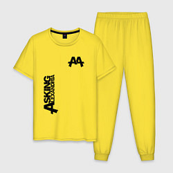 Пижама хлопковая мужская Asking Alexandria Style, цвет: желтый