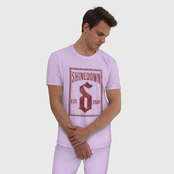 Пижама хлопковая мужская Shinedown est 2001, цвет: лаванда — фото 2