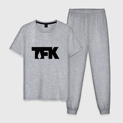 Пижама хлопковая мужская TFK: Black Logo, цвет: меланж