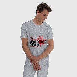 Пижама хлопковая мужская The Walking Dead, кровавый след, цвет: меланж — фото 2