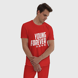 Пижама хлопковая мужская Young Forever, цвет: красный — фото 2