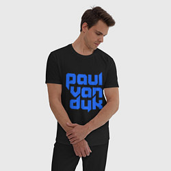 Пижама хлопковая мужская Paul van Dyk: Filled, цвет: черный — фото 2