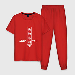 Пижама хлопковая мужская Аквариум, цвет: красный