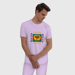 Пижама хлопковая мужская GUSSI Love, цвет: лаванда — фото 2