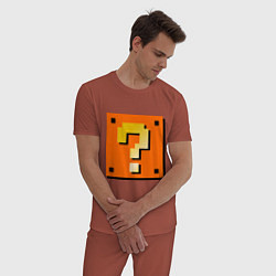 Пижама хлопковая мужская Mario box, цвет: кирпичный — фото 2