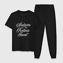 Пижама хлопковая мужская Audaces Fortuna Juvat цвета черный — фото 1