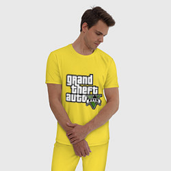 Пижама хлопковая мужская GTA Five, цвет: желтый — фото 2