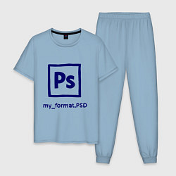 Пижама хлопковая мужская Photoshop цвета мягкое небо — фото 1