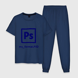 Пижама хлопковая мужская Photoshop, цвет: тёмно-синий
