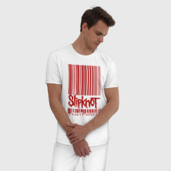 Пижама хлопковая мужская Slipknot: barcode, цвет: белый — фото 2