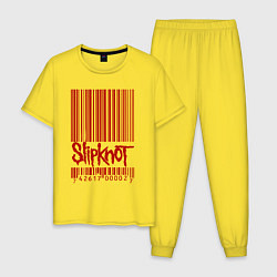 Пижама хлопковая мужская Slipknot: barcode, цвет: желтый