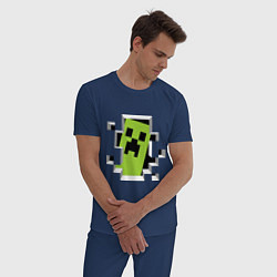 Пижама хлопковая мужская Crash Minecraft, цвет: тёмно-синий — фото 2