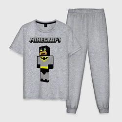 Пижама хлопковая мужская Minecraft Batman, цвет: меланж