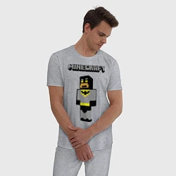Пижама хлопковая мужская Minecraft Batman, цвет: меланж — фото 2