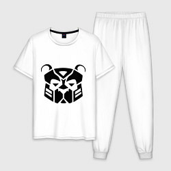 Пижама хлопковая мужская Pandabot, цвет: белый