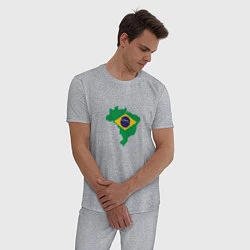 Пижама хлопковая мужская Brazil Country, цвет: меланж — фото 2