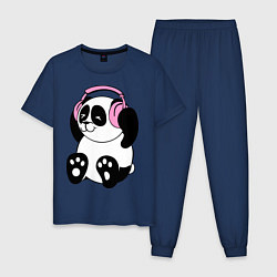 Мужская пижама Panda in headphones панда в наушниках
