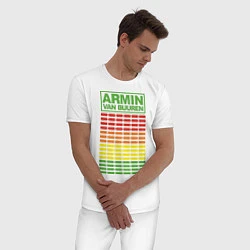Пижама хлопковая мужская Armin van Buuren: EQ, цвет: белый — фото 2