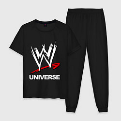 Пижама хлопковая мужская WWE universe, цвет: черный
