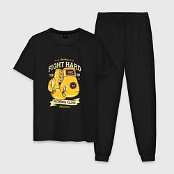 Пижама хлопковая мужская Fight Hard 1901, цвет: черный