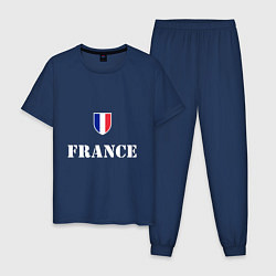 Пижама хлопковая мужская France, цвет: тёмно-синий