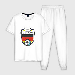 Пижама хлопковая мужская German Soccer, цвет: белый