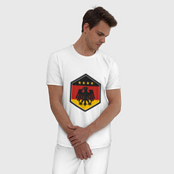 Пижама хлопковая мужская Немецкий фанат, цвет: белый — фото 2