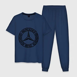 Пижама хлопковая мужская Mercedes-Benz, цвет: тёмно-синий