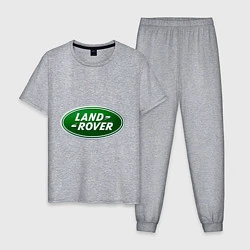 Пижама хлопковая мужская Logo Land Rover, цвет: меланж