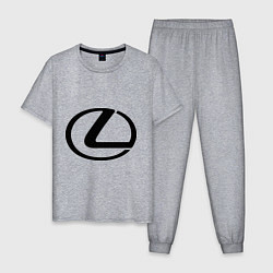 Пижама хлопковая мужская Logo lexus, цвет: меланж