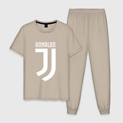 Пижама хлопковая мужская Ronaldo CR7 цвета миндальный — фото 1