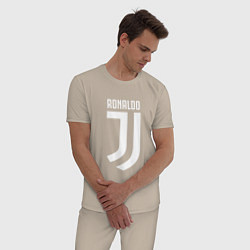 Пижама хлопковая мужская Ronaldo CR7, цвет: миндальный — фото 2