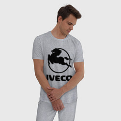Пижама хлопковая мужская Iveco, цвет: меланж — фото 2