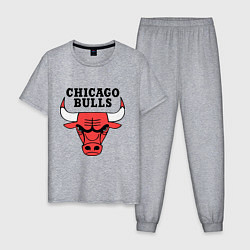 Пижама хлопковая мужская Chicago Bulls, цвет: меланж